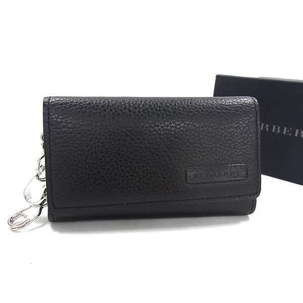 Burberry Leather Triple Key Holder Black